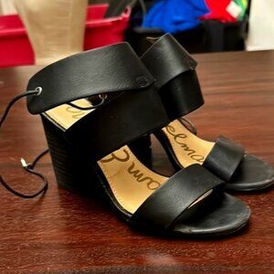 Sam black chunky heel sandals
